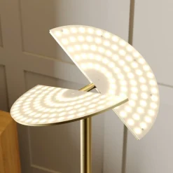 Pendellamper|Gulvlamper ^ Lucande LED-gulvlampe Anniki, messing, justerbar, dæmpbar