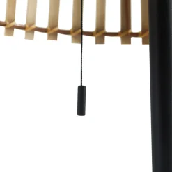 Lucande Solcellelamper|Terrassebelysning > LED-gulvlampe Eligio, bambus, Ø 39 cm, RGB