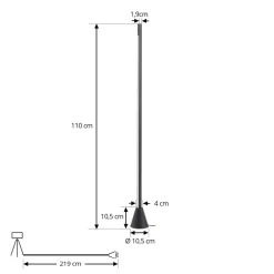 Gulvlamper|Gulvlamper ^ Lucande LED-gulvlampe Linija, sort, højde 110 cm, sensor