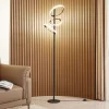 Lucande Gang|Gulvlamper > LED-gulvlampe Madu, sort, metal, 160 cm, dæmpbar
