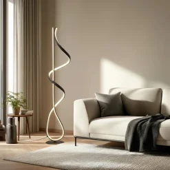 Lucande Gulvlamper|Gulvlamper > LED-gulvlampe Rodado, sort, 132 cm, aluminium