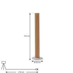 Lucande Gulvlamper|Gulvlamper > LED-gulvlampe Silja, 101 cm, træ, resin, 3000K
