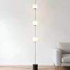 Lucande Pendellamper|Gulvlamper > LED-gulvlampe Sphere, sort/opal, glas, dæmpbar