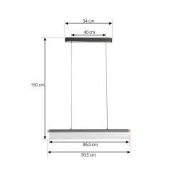 Lucande Pendellamper > LED-hængelampe Alania, transparent, metal, 86,5 cm