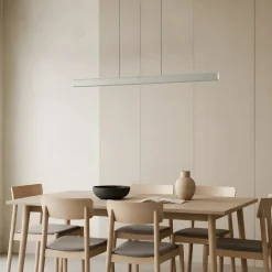 Lucande Pendellamper|Pendellamper > LED-hængelampe Arvon, aluminiumsfarvet, 117 cm, dæmpbar, CCT