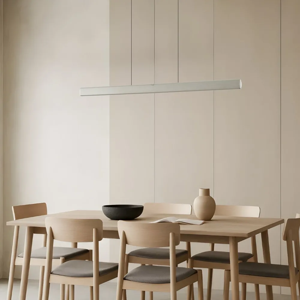 Lucande Pendellamper|Pendellamper > LED-hængelampe Arvon, aluminiumsfarvet, 117 cm, dæmpbar, CCT