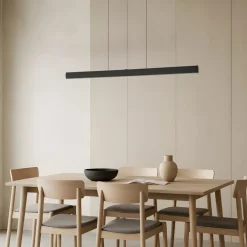 Pendellamper ^ Lucande LED-hængelampe Arvon, sort, 117 cm, dæmpbar, CCT