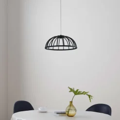Pendellamper ^ Lucande LED-hængelampe Attea, sort, Ø 40 cm, aluminium