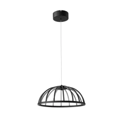 Pendellamper ^ Lucande LED-hængelampe Attea, sort, Ø 40 cm, aluminium