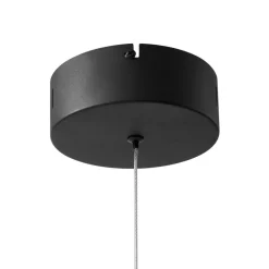Pendellamper ^ Lucande LED-hængelampe Attea, sort, Ø 40 cm, aluminium