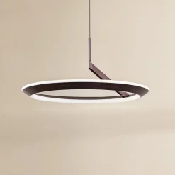 Pendellamper|Pendellamper ^ Lucande LED-hængelampe Eldra, kaffebrun, Ø 55 cm, CCT