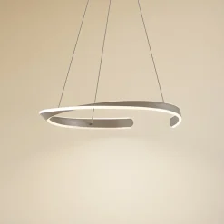 Lucande Pendellamper|Pendellamper > LED-hængelampe Eloura, sølv, Ø58cm, metal, CCT