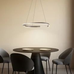 Lucande Pendellamper|Pendellamper > LED-hængelampe Eloura, sølv, Ø58cm, metal, CCT