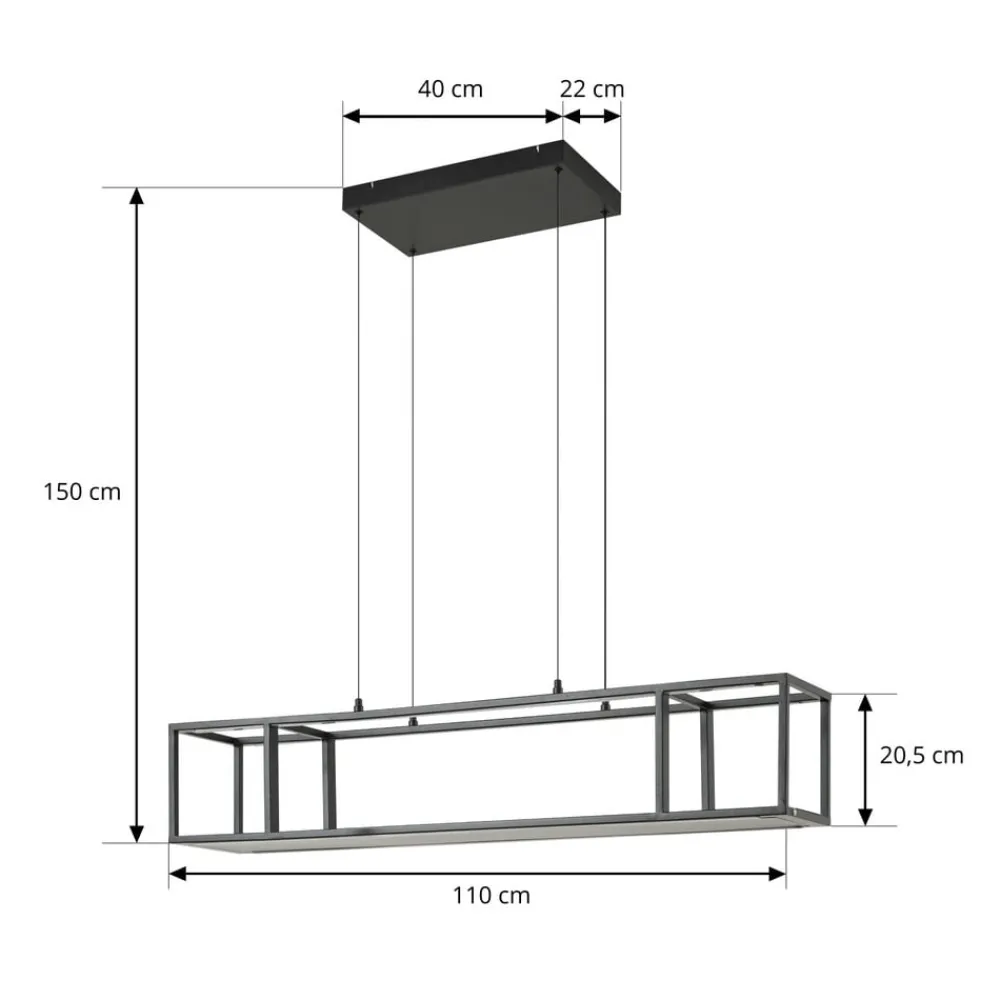 Lucande Pendellamper > LED-hængelampe Estante, sort, dæmpbar