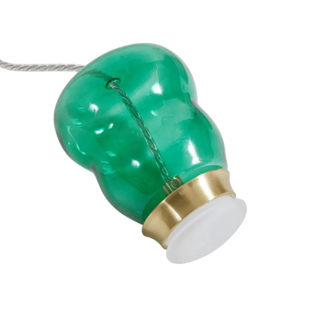 Pendellamper|Pendellamper ^ Lucande LED-hængelampe Fay, orange/mørkegrøn, glas, Ø 15 cm
