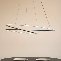 Lucande Pendellamper|Pendellamper > LED-hængelampe Gavril, 100 cm, sort, dæmpbar