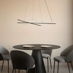 Lucande Pendellamper|Pendellamper > LED-hængelampe Gavril, 100 cm, sort, dæmpbar