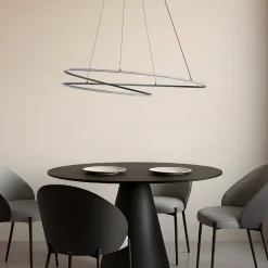 Lucande Pendellamper|Pendellamper > LED-hængelampe Gavril, 100 cm, sort, dæmpbar