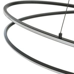 Lucande Pendellamper|Pendellamper > LED-hængelampe Gavril, 100 cm, sort, dæmpbar