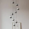 Lucande Pendellamper > LED-hængelampe Hayley, sort, 9 lyskilder, glas