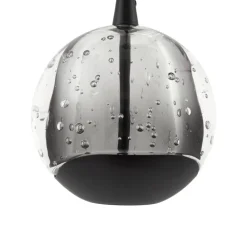 Lucande Pendellamper > LED-hængelampe Hayley, sort, 9 lyskilder, glas