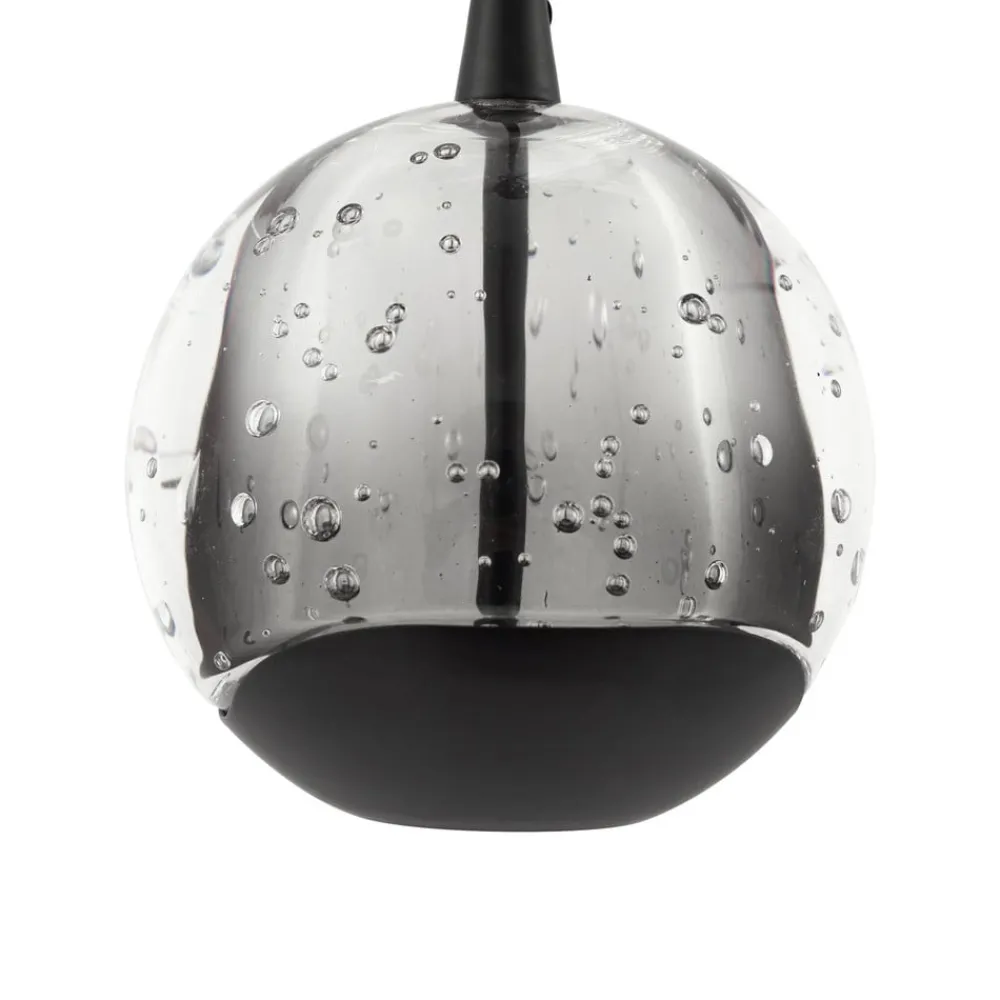Lucande Pendellamper > LED-hængelampe Hayley, sort, 9 lyskilder, glas