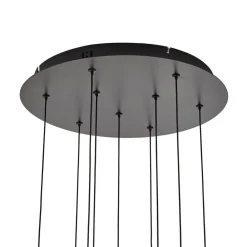 Lucande Pendellamper > LED-hængelampe Hayley, sort, 9 lyskilder, glas