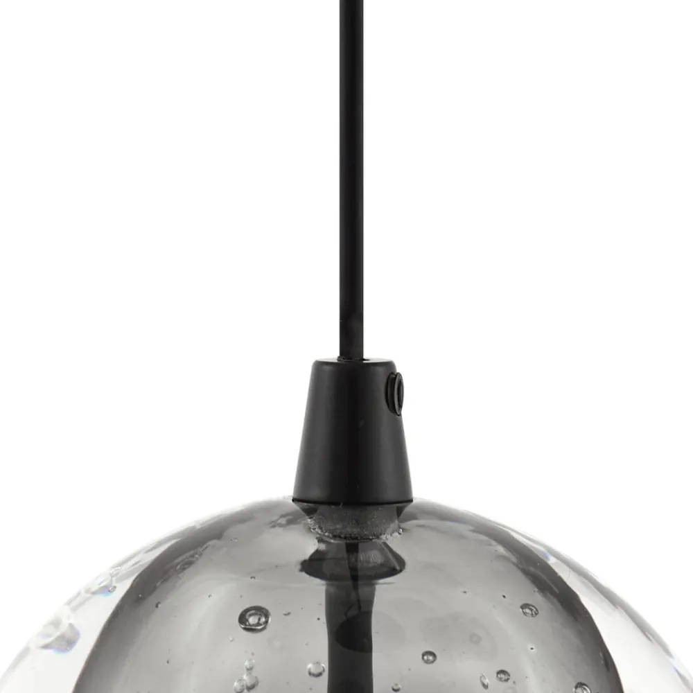 Lucande Pendellamper > LED-hængelampe Hayley, sort, 9 lyskilder, glas