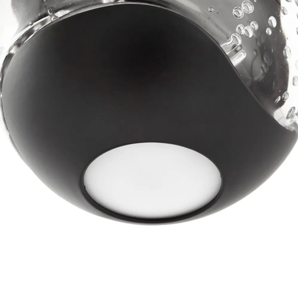 Lucande Pendellamper > LED-hængelampe Hayley, sort, 9 lyskilder, glas