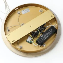 Lucande Pendellamper|Pendellamper > LED-hængelampe Hayley, Ø 40 cm, 9 lyskilder, guld, glas