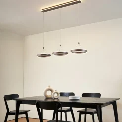 Pendellamper|Pendellamper ^ Lucande LED-hængelampe Kolo, 114 cm, 3 lyskilder, brun, dæmpbar