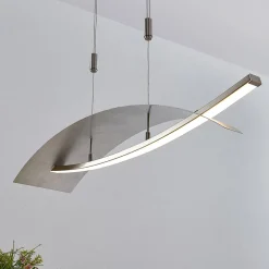 Lucande Pendellamper|Pendellamper > LED-hængelampe Marija, 91 cm, sølv, dæmpbar