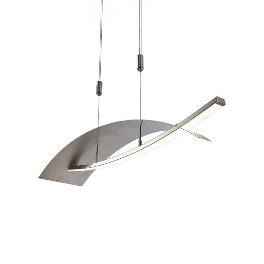Lucande Pendellamper|Pendellamper > LED-hængelampe Marija, 91 cm, sølv, dæmpbar