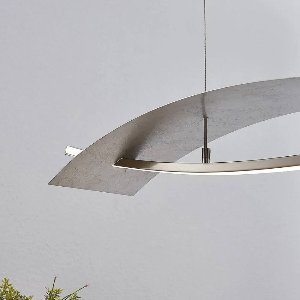 Lucande Pendellamper|Pendellamper > LED-hængelampe Marija, 91 cm, sølv, dæmpbar
