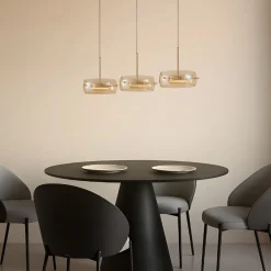 Lucande Pendellamper|Pendellamper > LED-hængelampe Martis, ravfarvet, 3 lyskilder, dæmpbar