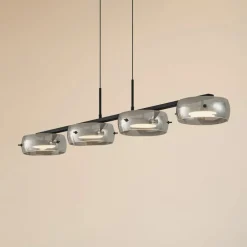 Lucande Pendellamper|Pendellamper > LED-hængelampe Martis, sort, 4 lyskilder, dæmpbar