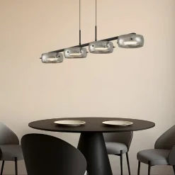 Lucande Pendellamper|Pendellamper > LED-hængelampe Martis, sort, 4 lyskilder, dæmpbar