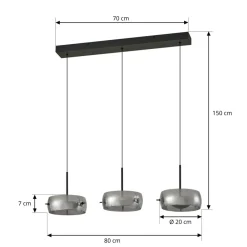 Pendellamper|Pendellamper ^ Lucande LED-hængelampe Martis, sort, 3 lyskilder, step-dæmpbar