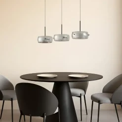 Pendellamper|Pendellamper ^ Lucande LED-hængelampe Martis, sort, 3 lyskilder, step-dæmpbar