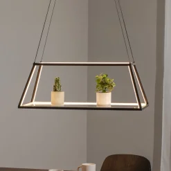 Lucande Pendellamper > LED-hængelampe Mensola, sort, aluminium, 75 cm
