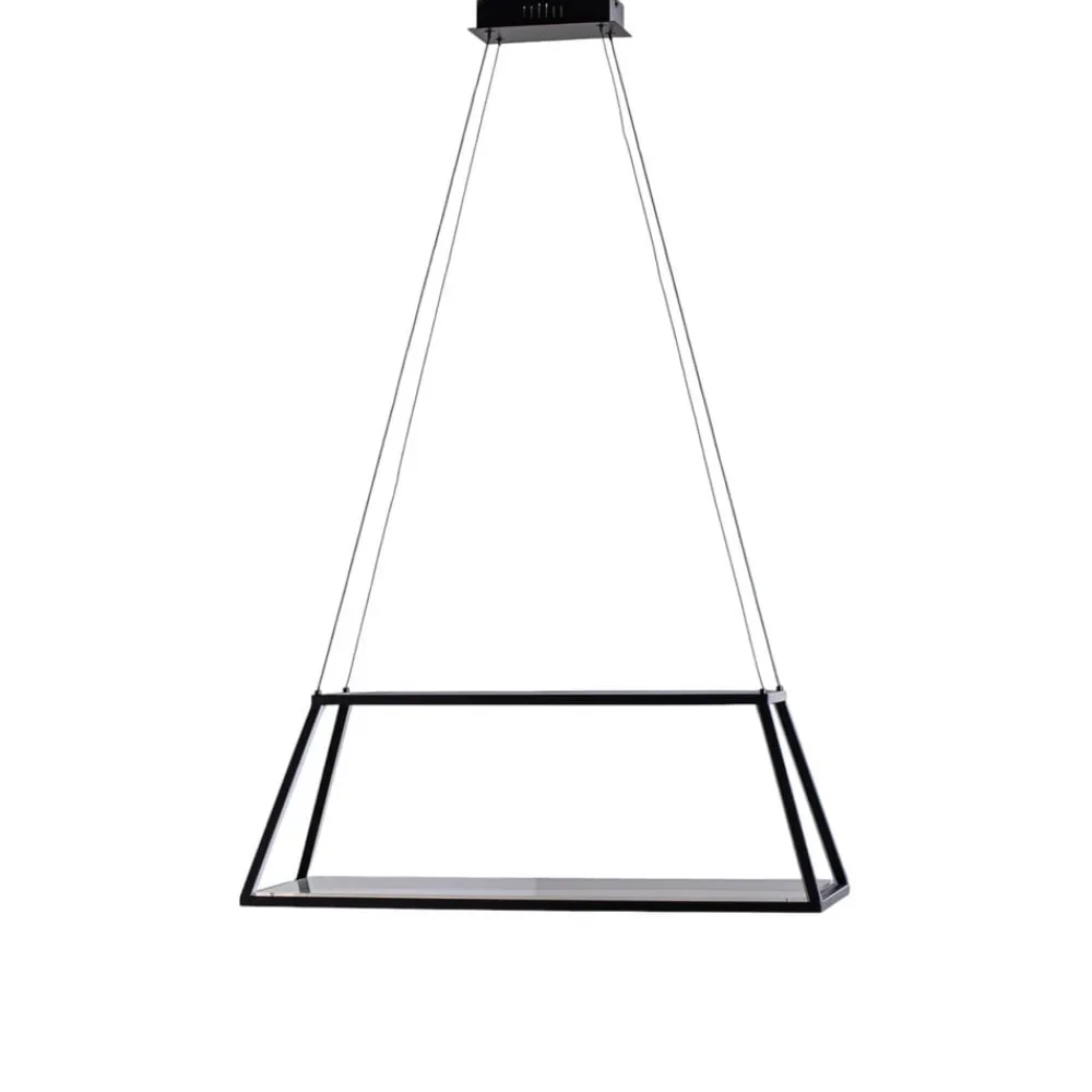 Lucande Pendellamper > LED-hængelampe Mensola, sort, aluminium, 75 cm
