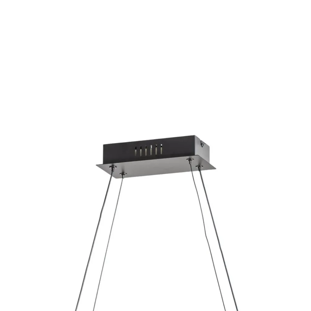 Lucande Pendellamper > LED-hængelampe Mensola, sort, aluminium, 75 cm