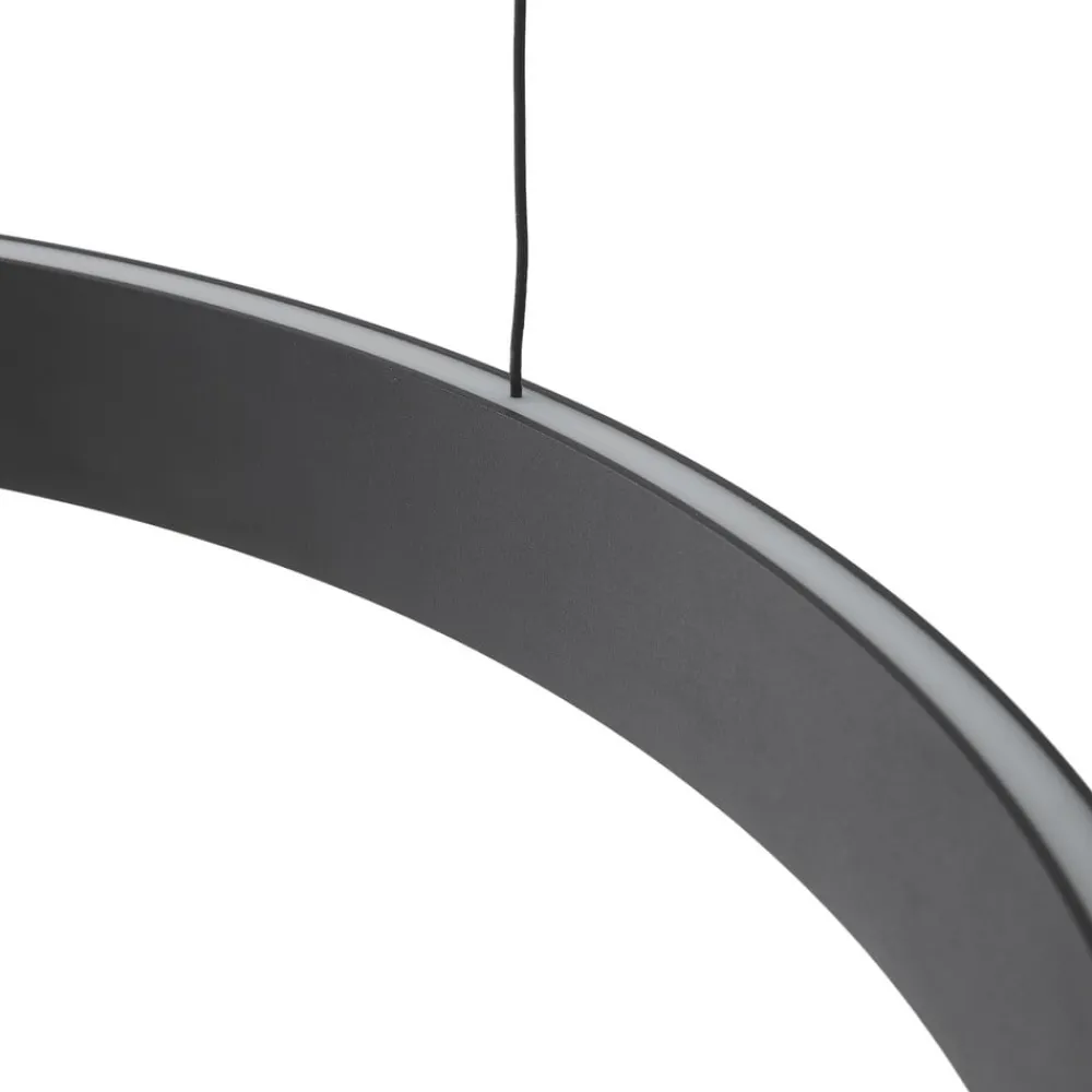 Lucande Pendellamper > LED-hængelampe Philine, Ø 60 cm, sort, jern