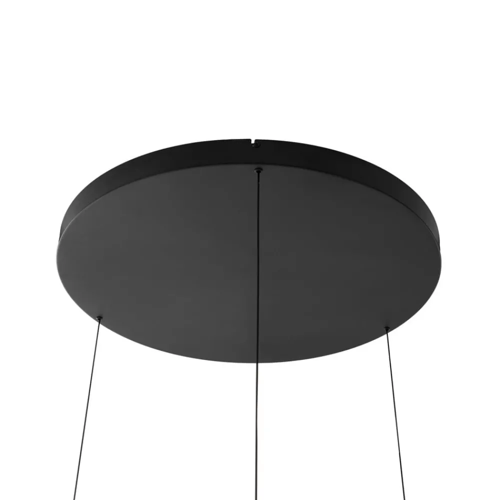 Lucande Pendellamper > LED-hængelampe Philine, Ø 60 cm, sort, jern