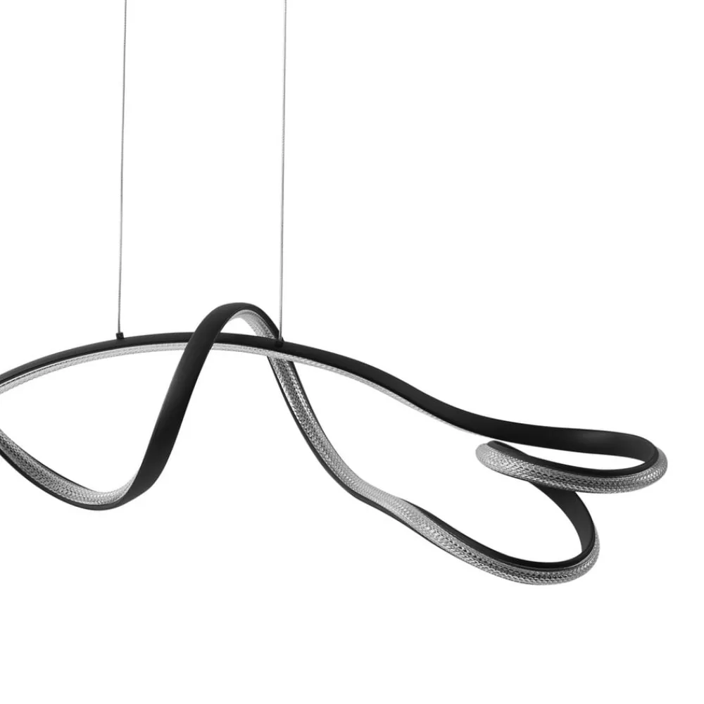 Lucande Pendellamper|Pendellamper > LED-hængelampe Rodado, sort, 110 cm, aluminium