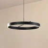 Lucande Pendellamper|Pendellamper > LED-hængelampe Rovan, Ø 60 cm, sort, CCT, dæmpbar