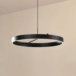 Lucande Pendellamper|Pendellamper > LED-hængelampe Rovan, Ø 60 cm, sort, CCT, dæmpbar