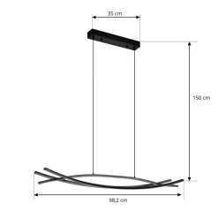 Lucande Pendellamper|Pendellamper > LED-hængelampe Sayori, 98 cm, sort, dæmpbar
