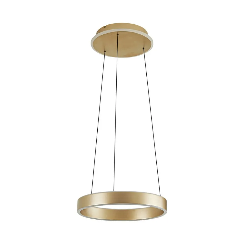 Lucande Pendellamper|Pendellamper > LED-hængelampe Tindra, Ø 40 cm, guld, dæmpbar
