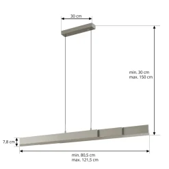 Pendellamper ^ Lucande LED-hængelampe Torven, aluminium, CCT, udtrækkelig